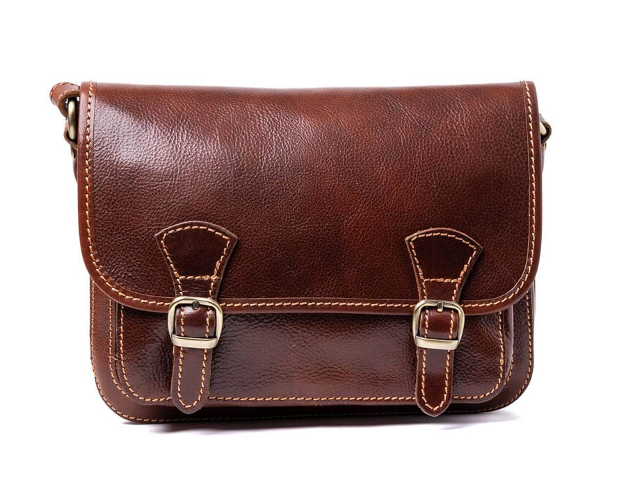 Dark Brown Leather Purse for Women / Crossbody bag with adjustable shoulder strap