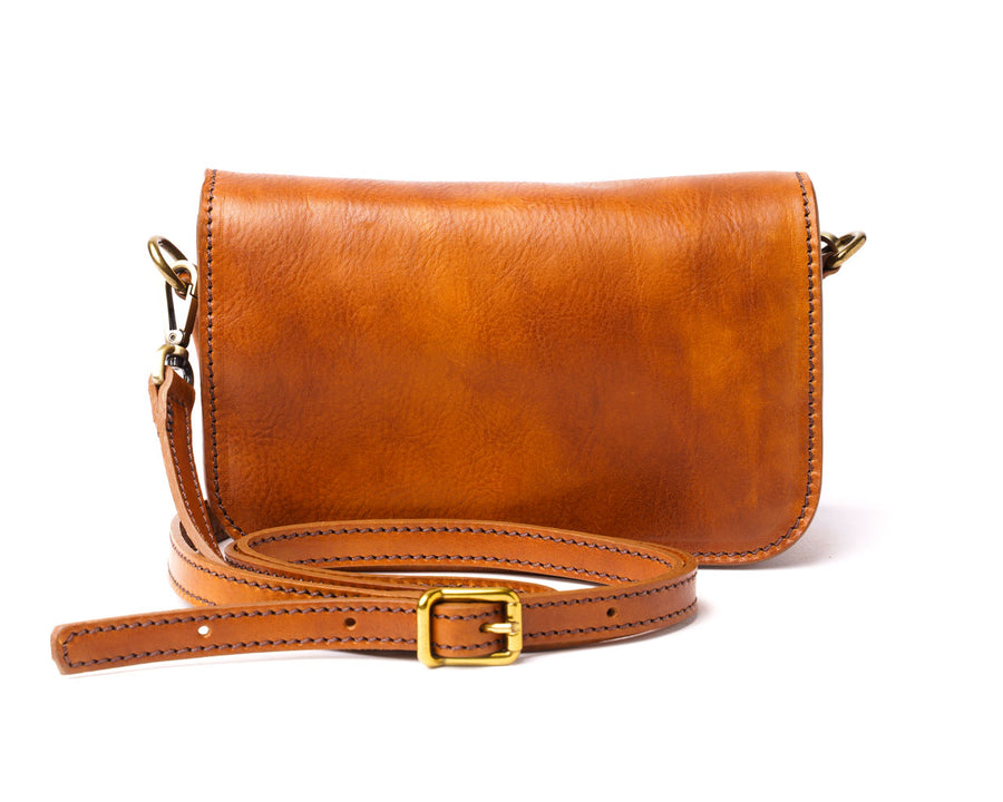 Pampora Leather Crossbody Adjustable Long Strap Small Satchel Bag