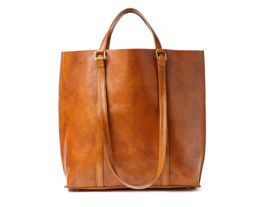 Full Grain Leather Top Handle Weekender Bag for Women