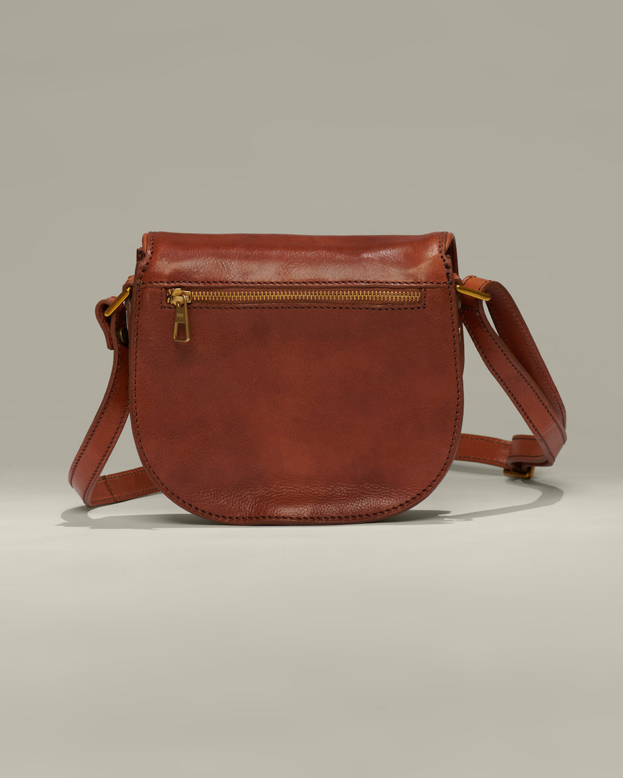 Pampora Leather Vintage Deluxe Leather Crossbody Saddle Bag