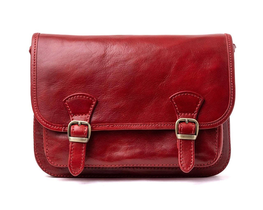 Red Leather Purse for Women / Crossbody bag with adjustable shoulder