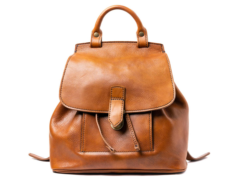Luxury Leather Mini Knapsack Backpack By Pampora Leather