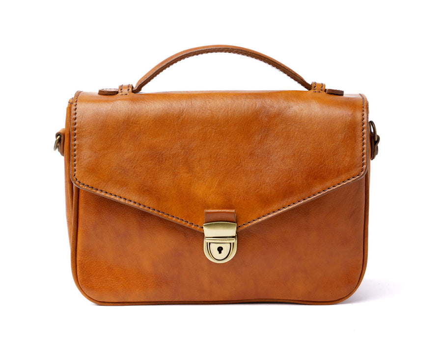 Premium Leather Crossbody Saddle Bag By Pampora Leather