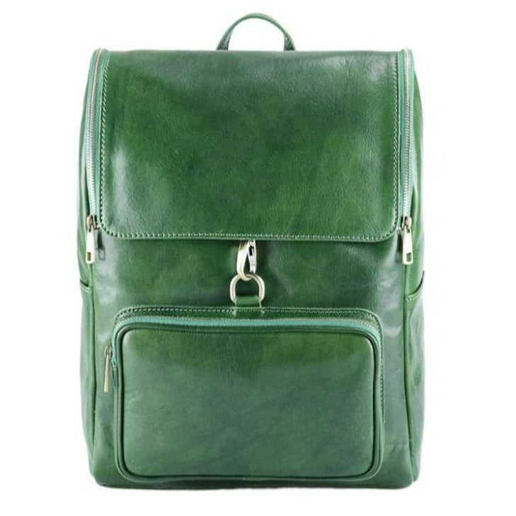 Green One The Rise Leather Backpack